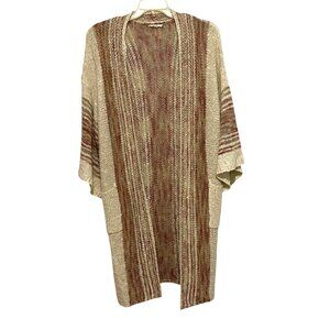 Easel Open Front‎ Cardigan Pool Cover Up S/M Neutrals Beachy Coastal Cali Style